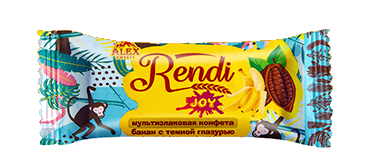 Мультизлаковая конфета Rendi Joy:банан с темной глазурью